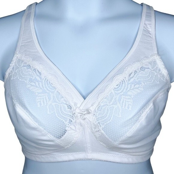 Glamorise MagicLift Minimizer Bra sz 40D * White Lace Detail Full Figure Plus - Picture 1 of 4